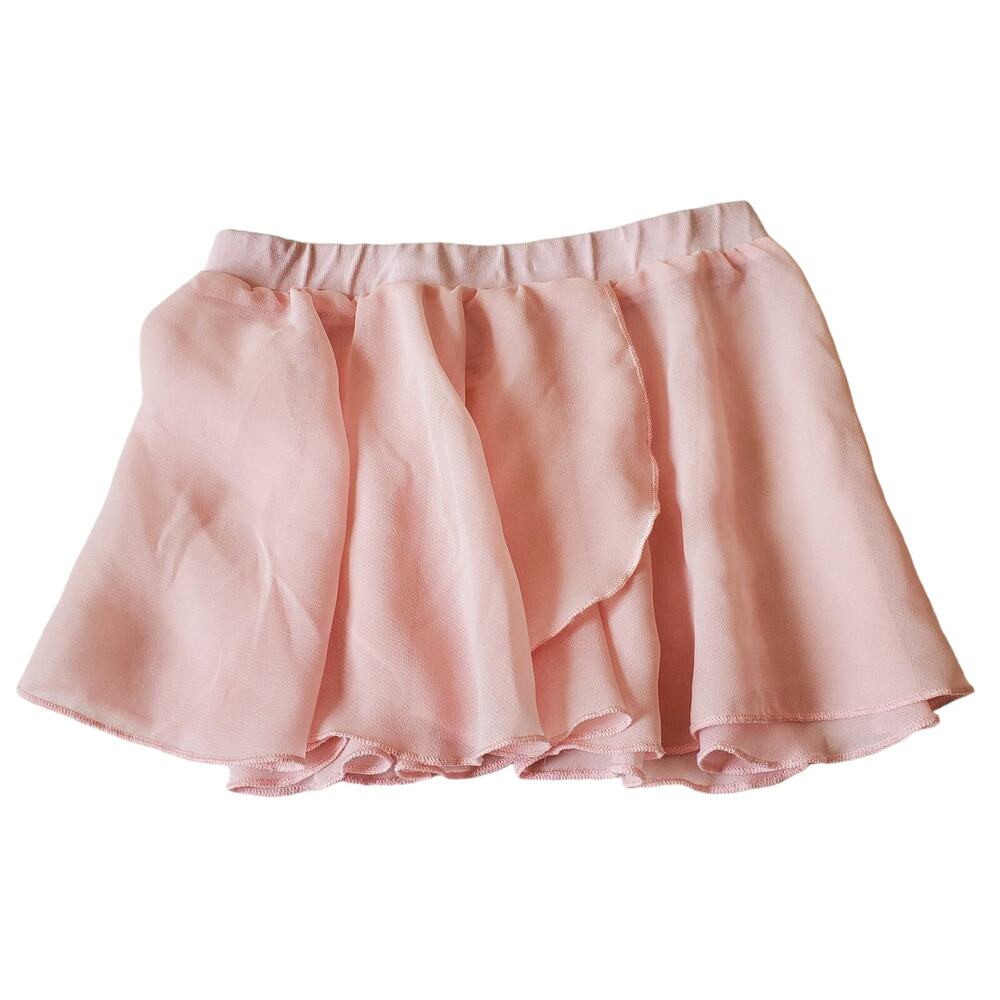 Eurotard Girls Pink Faux Wrap Ballet Dance Skirt Small Sheer